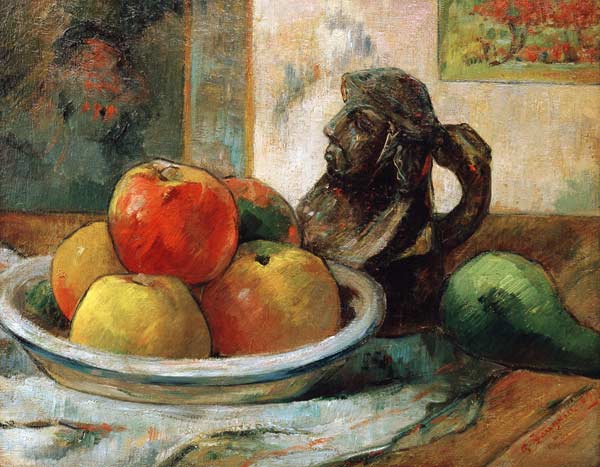 Still life with apples, a pear and a jug od Paul Gauguin