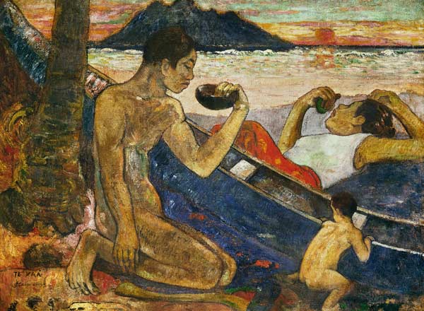 A Canoe (Tahitian Family) od Paul Gauguin
