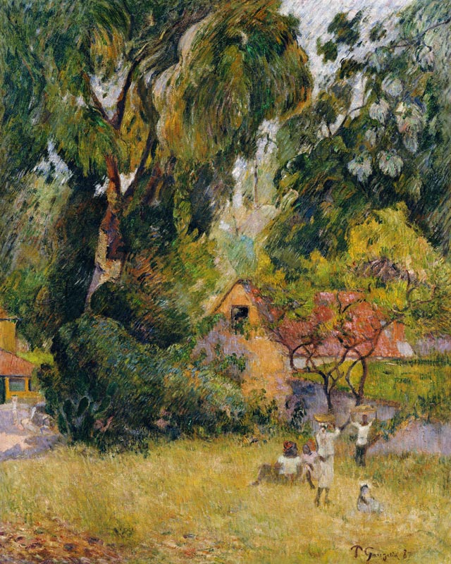 Huts under the Trees (oil on canavs) od Paul Gauguin