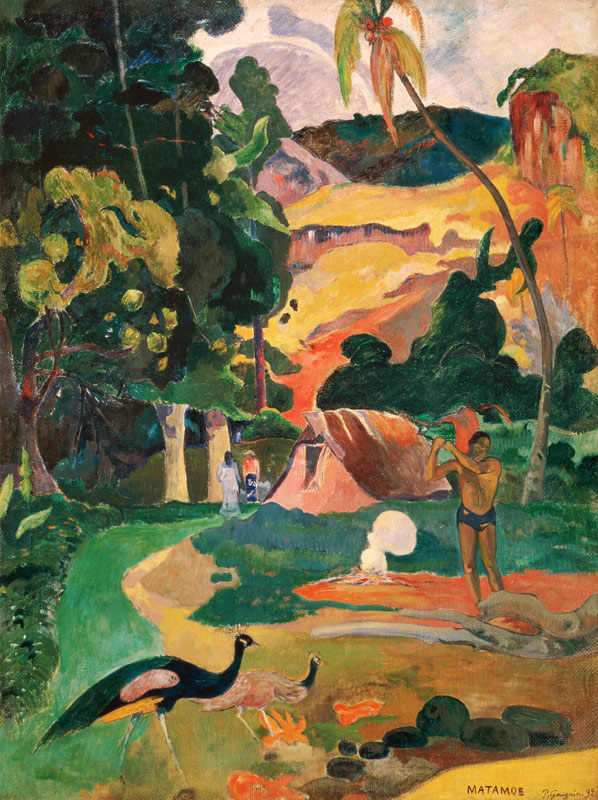 Landscape with peacocks (Metamoe) od Paul Gauguin