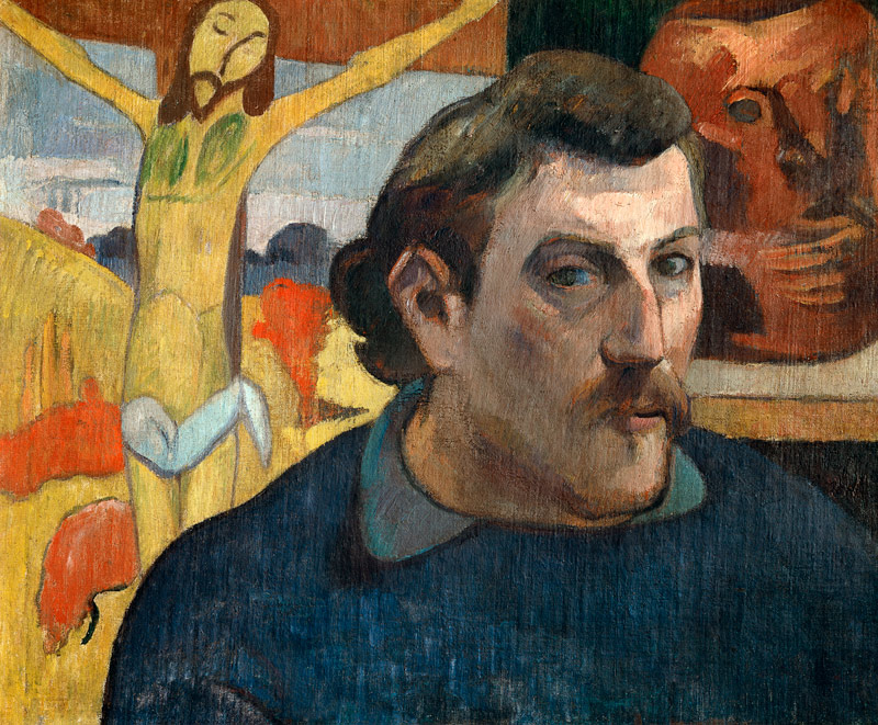Self-portrait with yellow Christ od Paul Gauguin