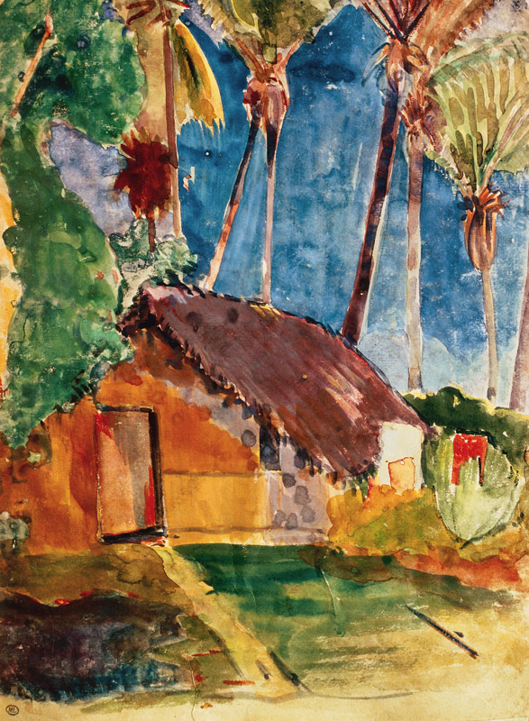 Thatched hut under palms (illustration from Noa Noa) od Paul Gauguin