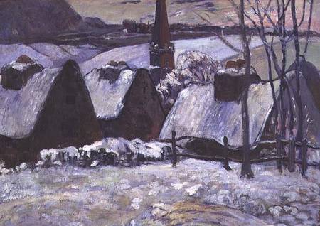 Breton village under snow od Paul Gauguin