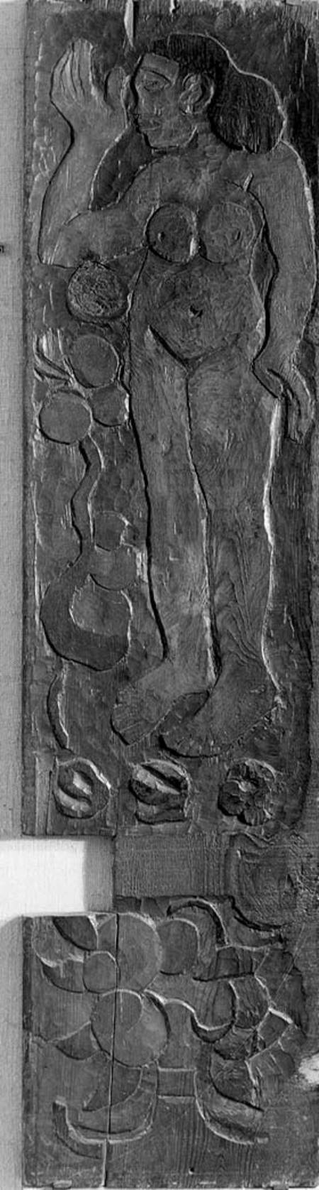 Carved vertical panel from the door frame of Gauguin's final residence in Atuona on Hiva Oa (Marques od Paul Gauguin