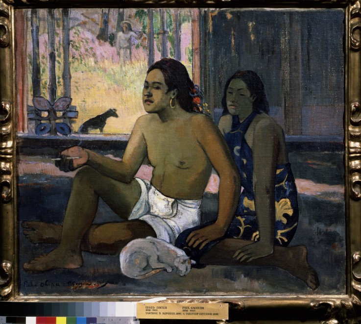 Eiaha Ohipa (Not Working. Tahitians in a Room) od Paul Gauguin