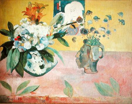 Flowers and a Japanese Print od Paul Gauguin