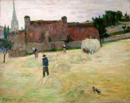 Haymaking in Brittany od Paul Gauguin