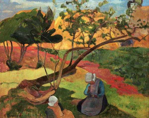 Landscape with Breton Women od Paul Gauguin