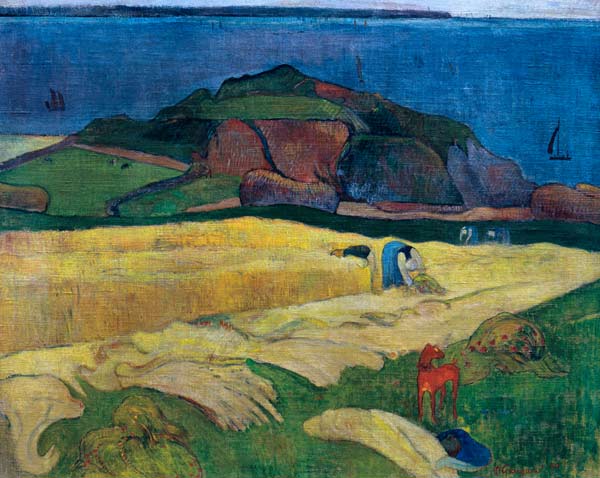 Die Ernte am Meer: Le Pouldu od Paul Gauguin