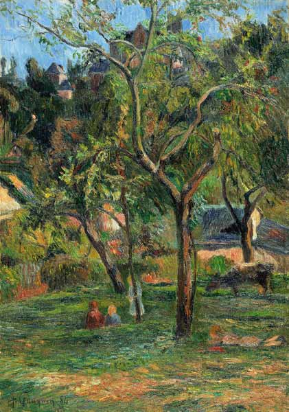 An Orchard under the Church of Bihorel od Paul Gauguin