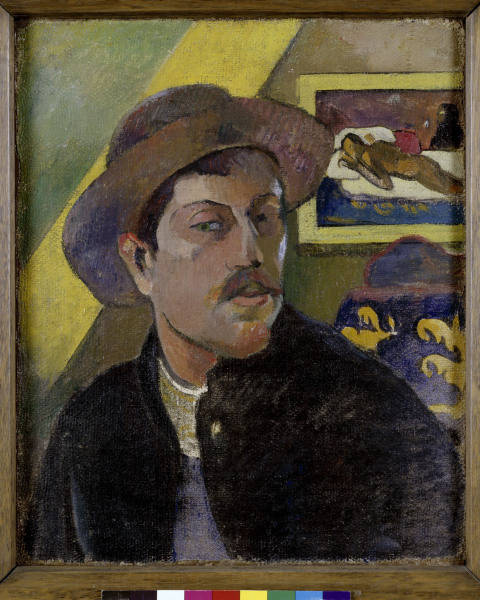 P.Gauguin, Self-portrait w. Manao Tupa. od Paul Gauguin
