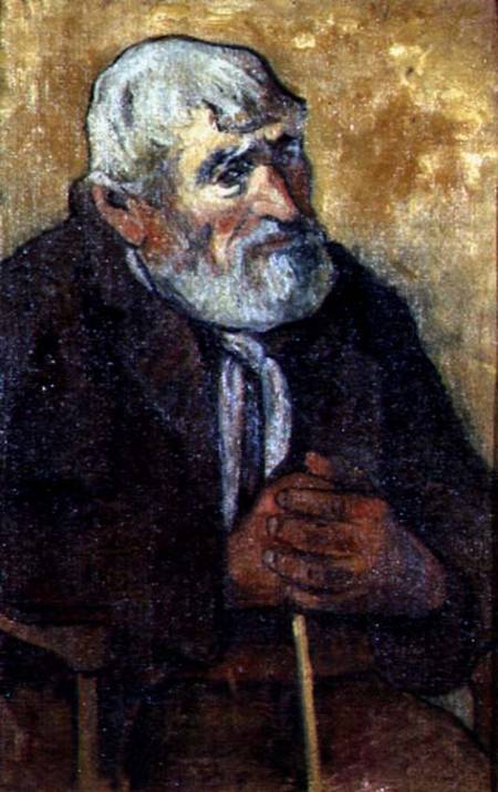 Portrait of an Old Man with a Stick od Paul Gauguin