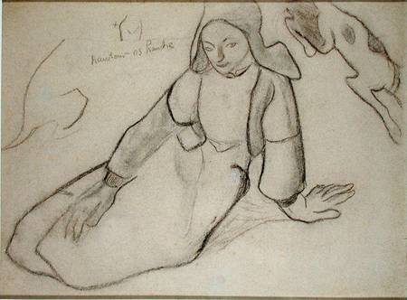 Seated Breton Woman od Paul Gauguin