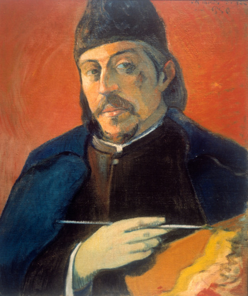 Self-Portr.with Palette od Paul Gauguin