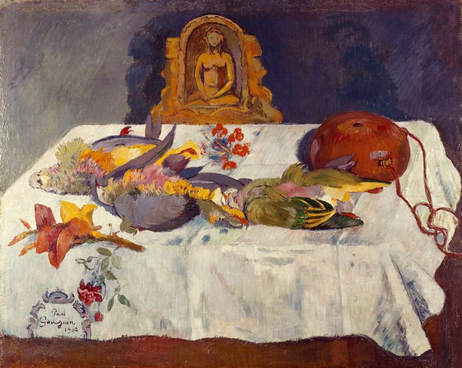 Still life with Parrots od Paul Gauguin