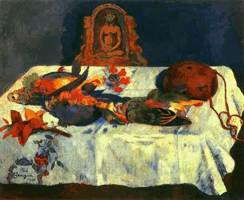Still life with parrot od Paul Gauguin