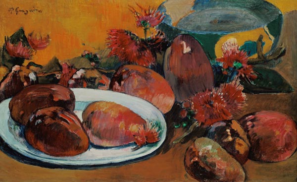 Quiet life with mango fruits od Paul Gauguin