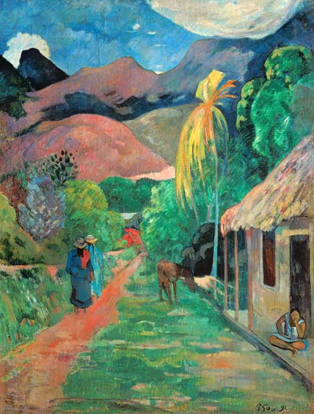 Strasse on Tahiti od Paul Gauguin