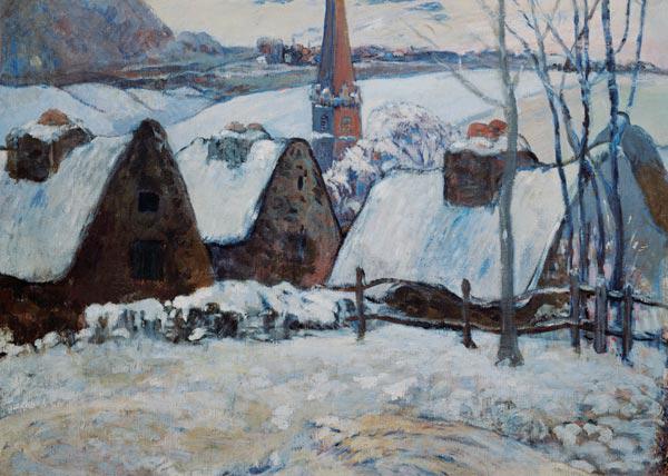 Breton village in the snow