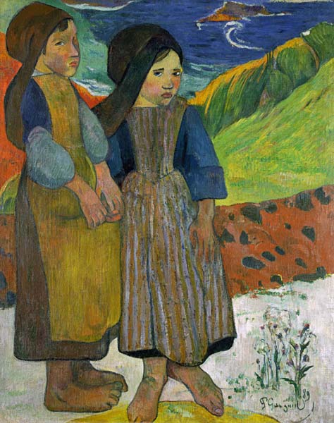 Two Breton Girls by the Sea od Paul Gauguin