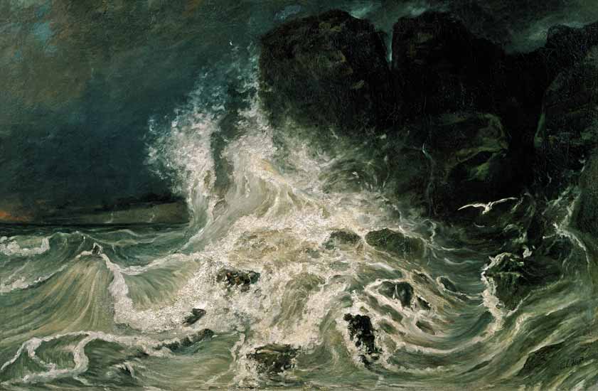 Rough sea at Granville od Paul Huet