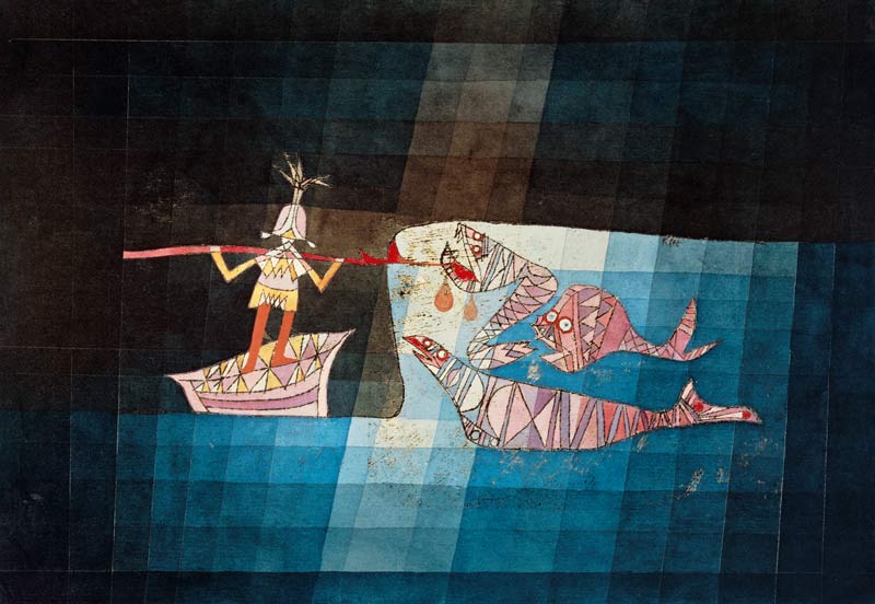 Fight scene out of the funny -- fantastic opera of the seafarers od Paul Klee