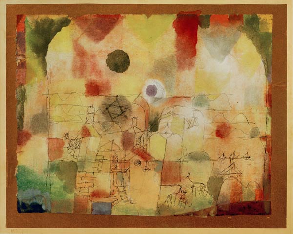 Kosmisch durchdrungene Landschaft, od Paul Klee