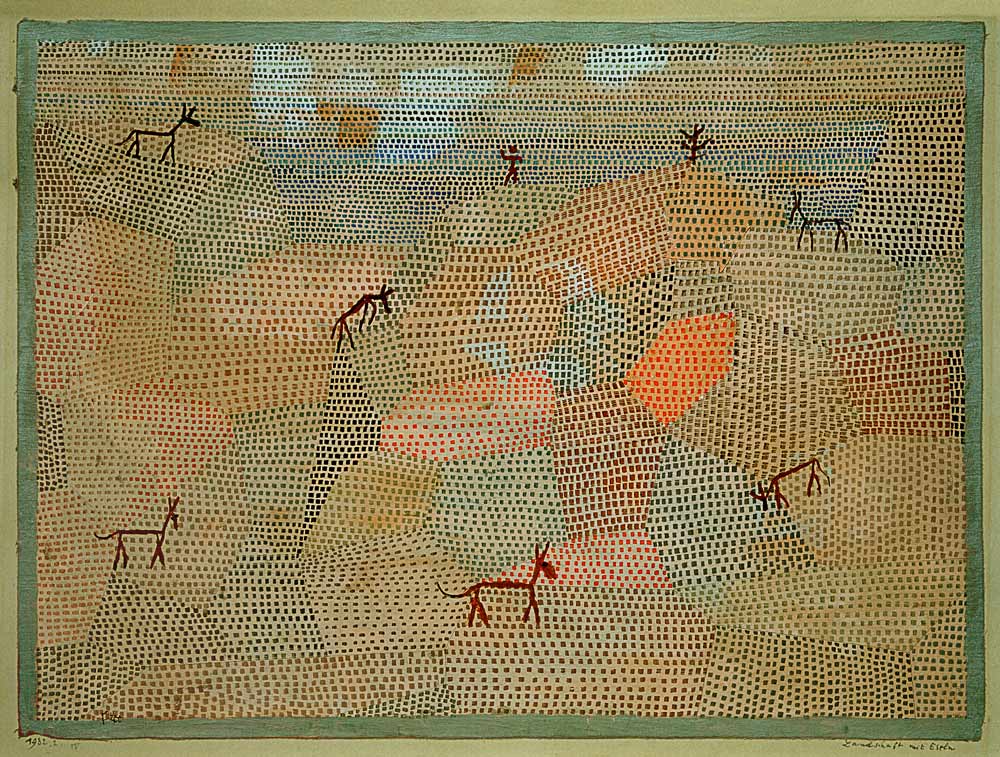 Landschaft mit Eseln, od Paul Klee