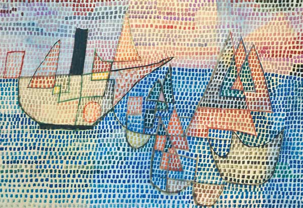 Steamer and sailing boats od Paul Klee