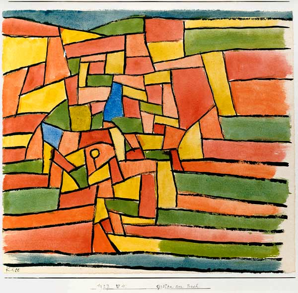 Garten am Bach, 1927. 220 (V 10). od Paul Klee
