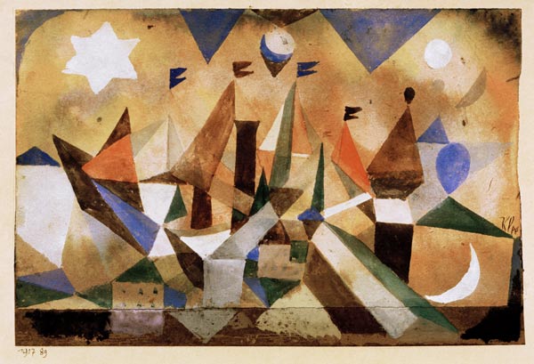 Segelschiffe, den Sturm abwartend, od Paul Klee