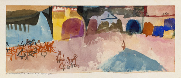 Street Cafe in Tunis, 1914 (no 55) (watercolour and pencil on mounted card)  od Paul Klee