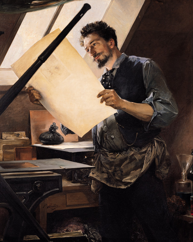 Felicien Rops (1833-98) in his studio od Paul Mathey