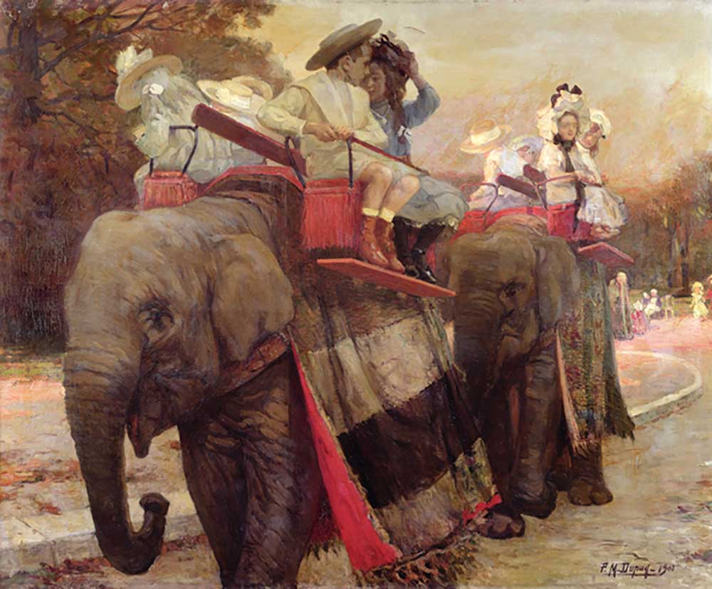 The Elephants in the Jardin dAcclimatation, 1901 od Paul Michel Dupuy