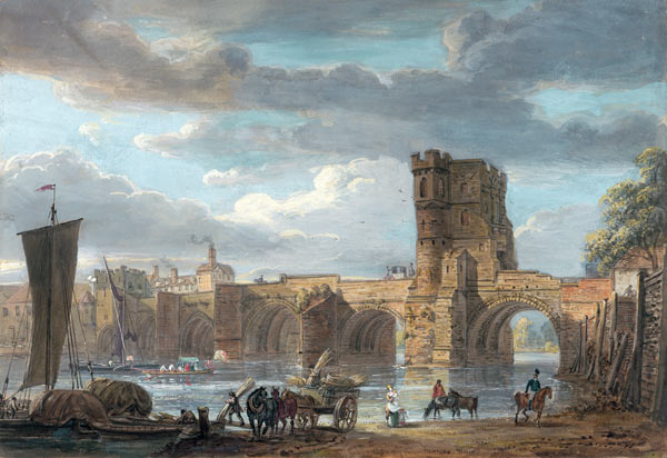 The Old Welsh Bridge, Shrewsbury  on od Paul Sandby