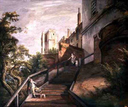 Part of the Hundred Steps and Winchester Tower, Windsor Castle od Paul Sandby