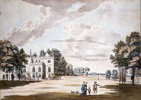 The South Front of Strawberry Hill (w/c, pen & od Paul Sandby