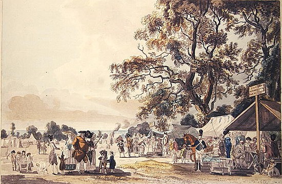 The Encampment in Hyde Park, 1780 (colour aquatint) od Paul Sandby