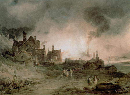 Bedlam Furnace, Madeley Dale, Shropshire, 1803 od Paul Sandby Munn