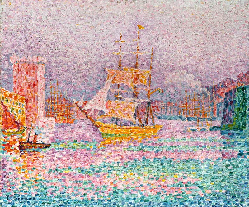 Sailing ship in the port of Marseille od Paul Signac