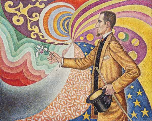 Opus 217. Against the Enamel of a Background Rhythmic with Beats and Angles, Tones, and Tints, Portr od Paul Signac