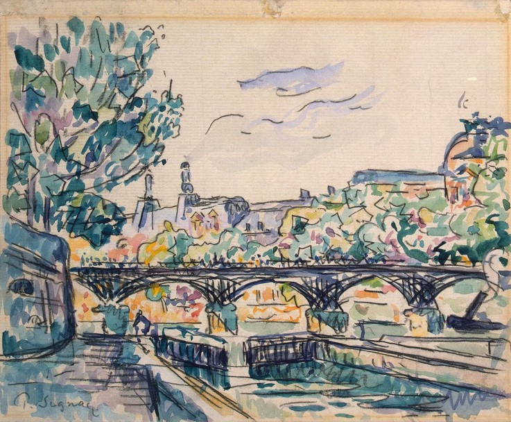 Bank of the Seine Near the Pont des Arts with a View of the Louvre od Paul Signac
