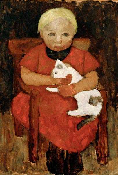 Child with cat od Paula Modersohn-Becker