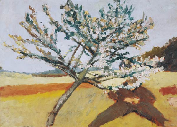 Liegender Mann unter blühendem Baum od Paula Modersohn-Becker