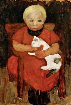 Child with cat