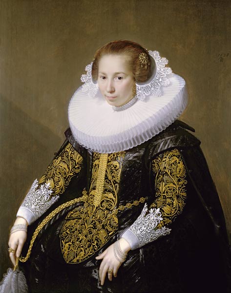 Portrait of Mrs van Voorst (one of a pair: 132049) od Paulus Moreelse