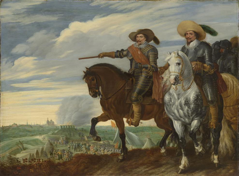 Friedrich Heinrich von Oranien und Ernst Casimir von Nassau bei der Belagerung von 's-Hertogenbosch od Pauwels I van Hillegaert