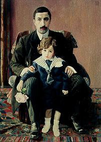Armand Franzewitsch Auber with his son od Pawel Filonow