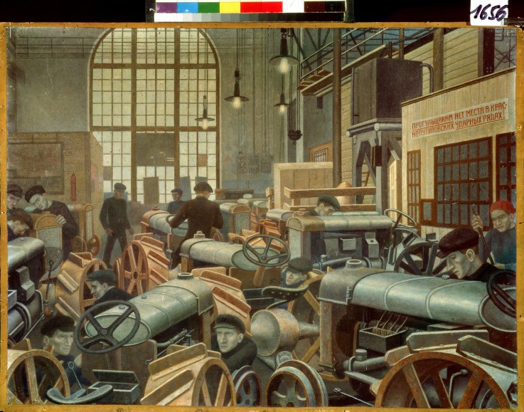 The Tractor assembly shop at the Putilov factory od Pawel Filonow