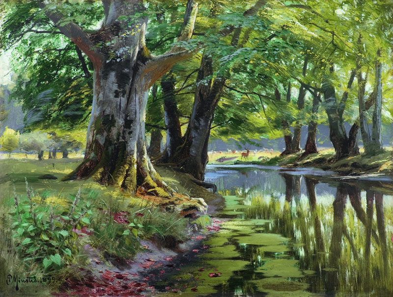 Summer at the Forest Stream od Peder Moensted